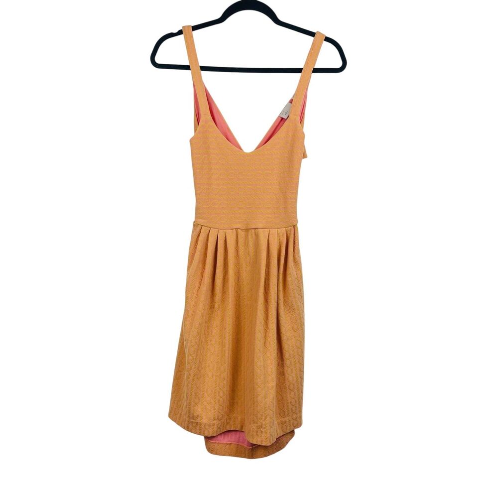 Anthropologie Dress Womens Medium Jacquard Sleeveless Fit Flare Cutout